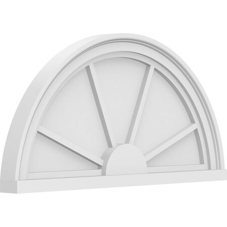 Half Round 4 Spoke Architectural Grade PVC Pediment, 26W X 13H X 2P